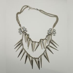 Elegant Silver Spike Necklace